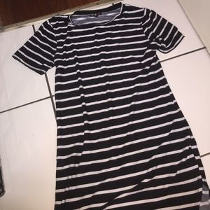 Striped black and white dress